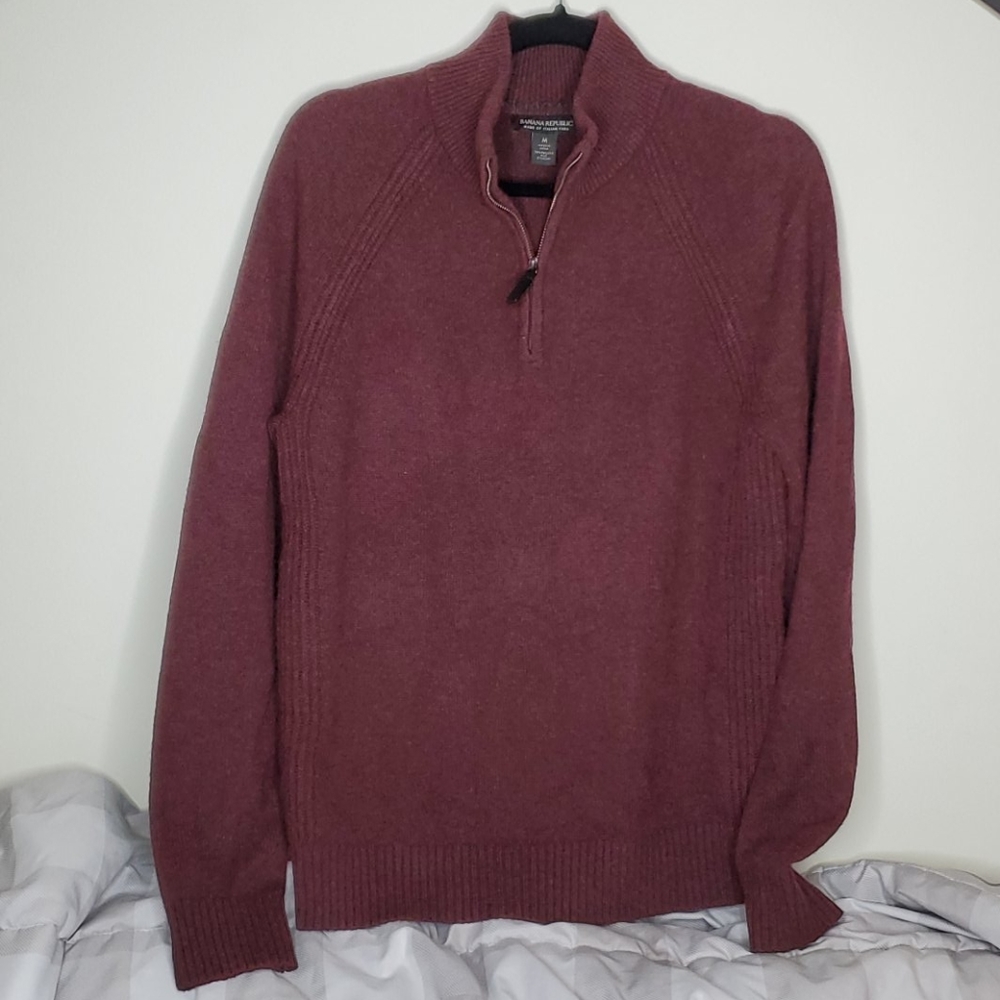 Banana Republic Wool Pullover Sweater Zipper